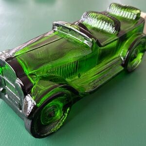 Vintage Avon Green Glass Car Figurine